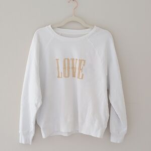 Zadig & Voltaire Sweatshirt with Gold 'LOVE' Print - Size medium